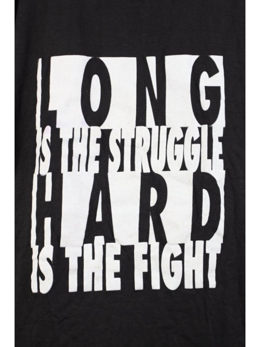 Vintage 90s Streetwear Mens Xl Long Is The Struggle Hard Is The Fight T-Shirt View 4